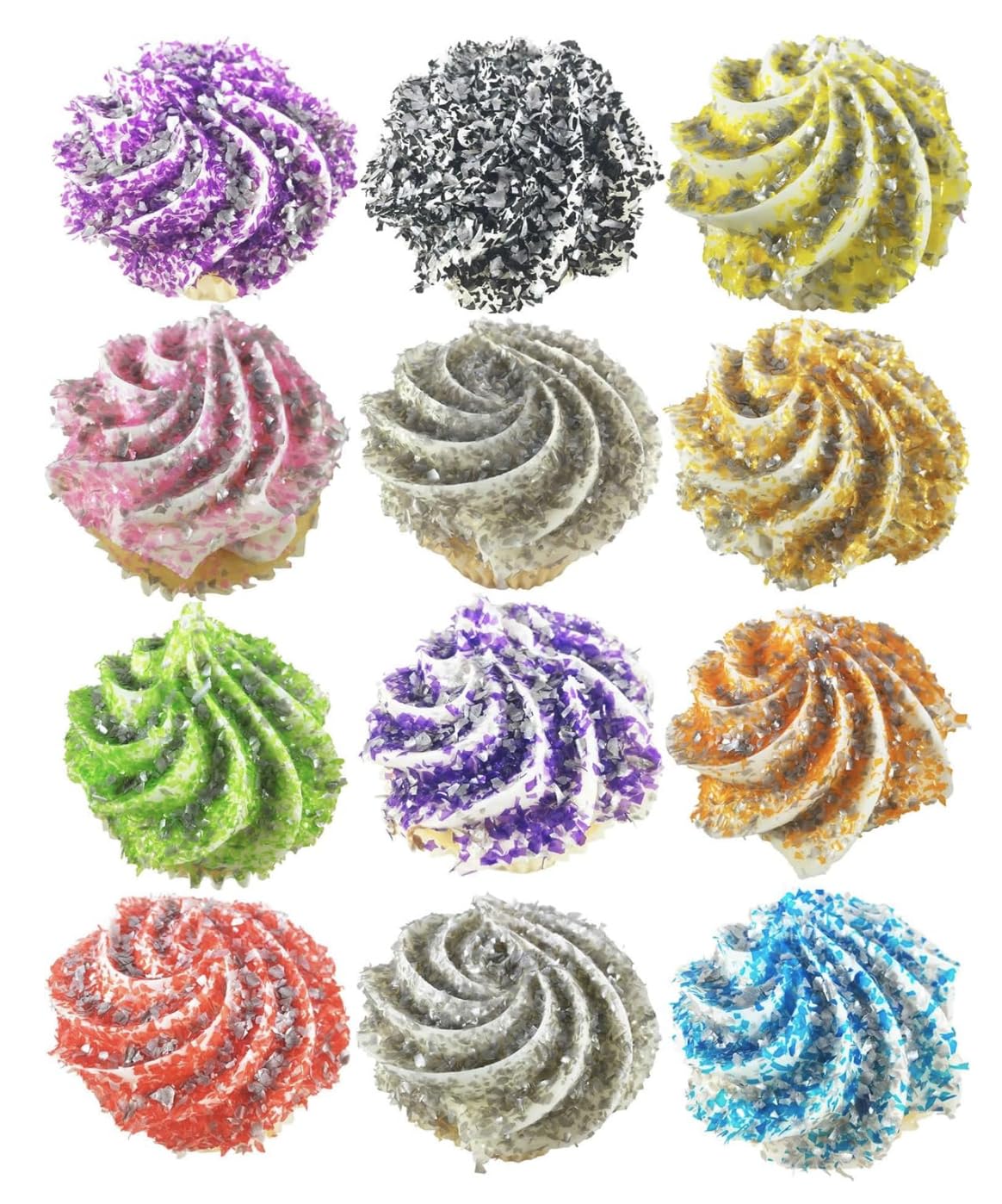 Hobbyland Edible Glittery Flakes (Black Glitter Flakes, 1/4 oz)