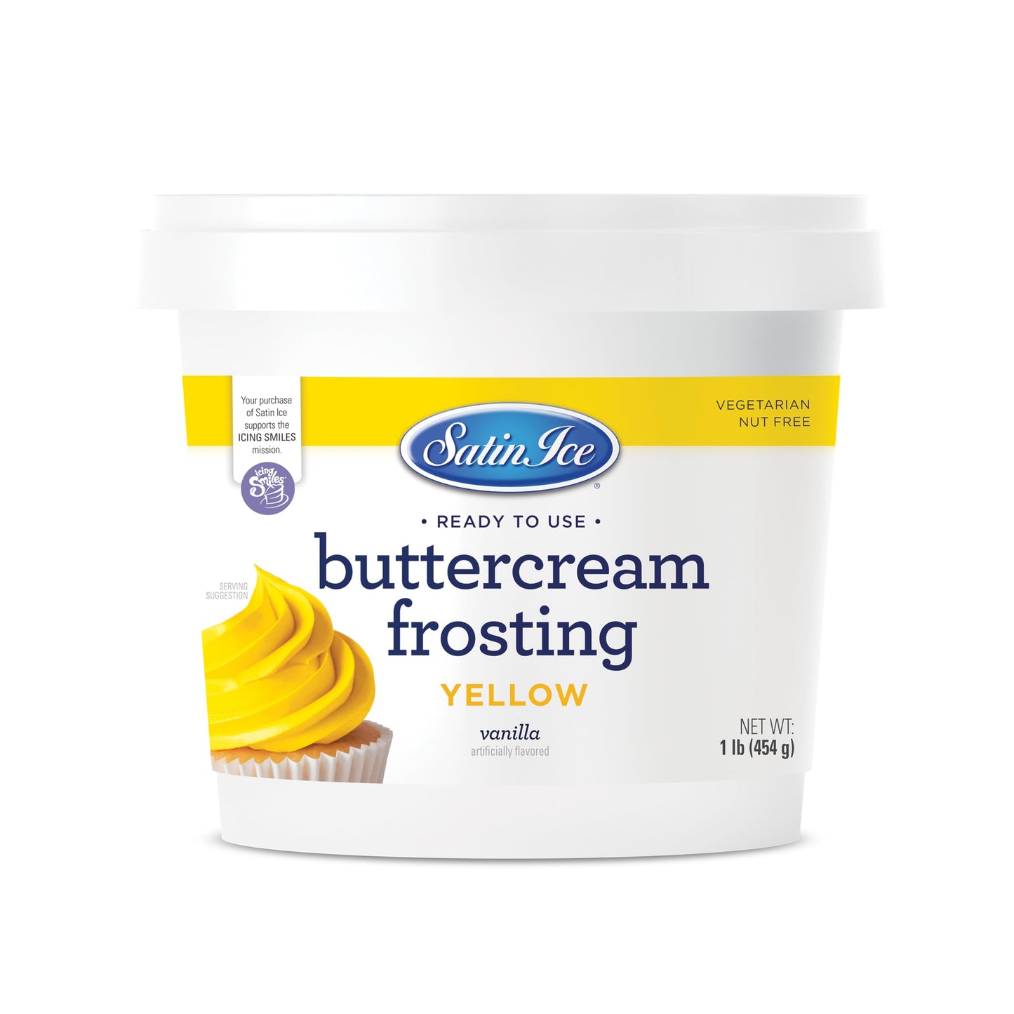 Satin Ice Yellow Buttercream Frosting - 1Lb - Pail