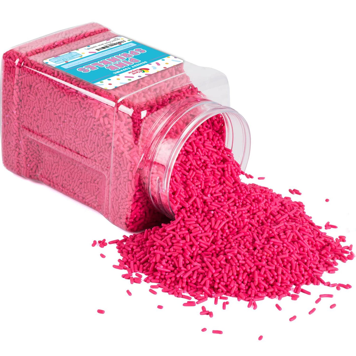Pink Sprinkles - 2.2 Pounds - Bulk Hot Pink Sprinkles For Cupcakes - Princess Pink Jimmies - Pink Sprinkles For Baby Shower, Gender Reveal, Ice Cream, Cookies, Baking