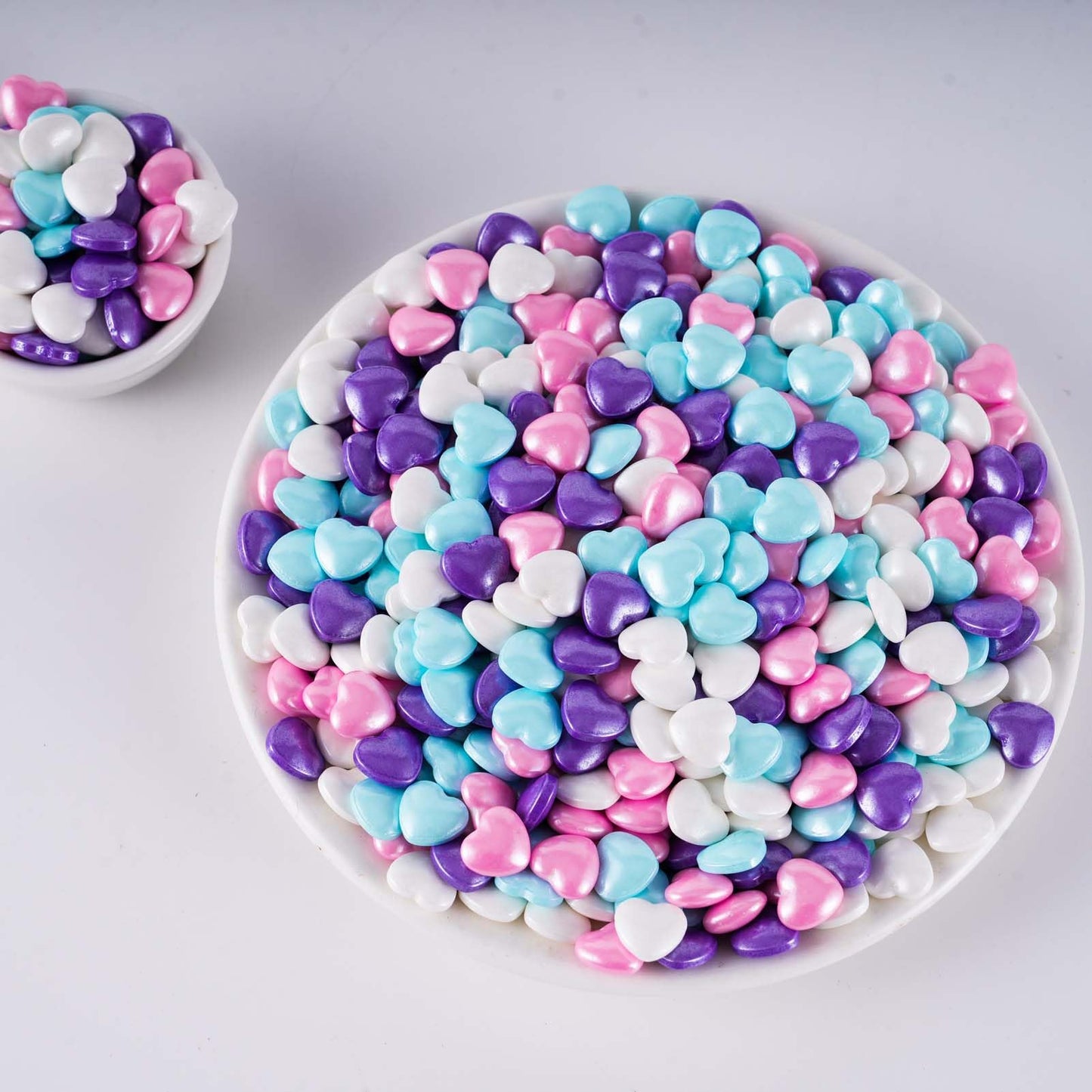 KASVAN Mixed Heart Shapes Sprinkles, Edible Candy Pearls, 130g/4.58 Oz, Cake Decorations, Ice Cream Toppings, Cookie Decorating
