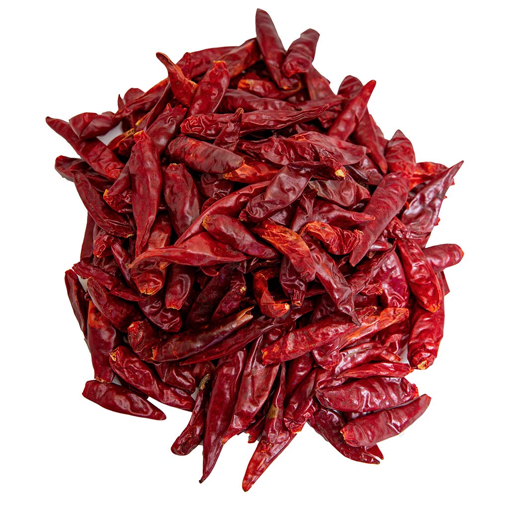 4Oz Japones Dried Whole Chile Peppers, Japanese Red Pepper, Chili Seco Pods For Authentic Mexican Food, Heat-Sealed Resealable B