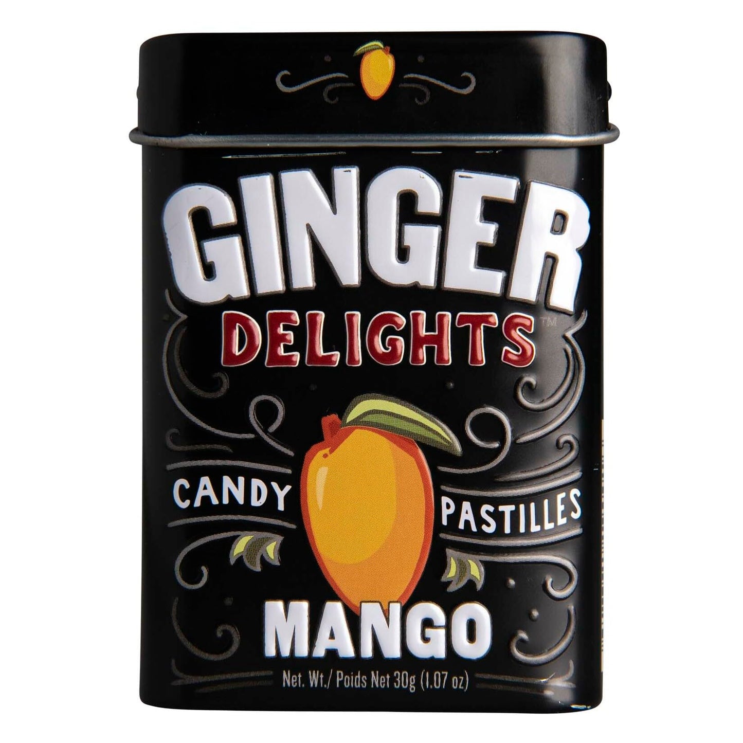 Ginger Delights Mango Candy | Genuine Ground Ginger Root, Natural Flavors | Kosher Certified, Vegan, Gluten Free | Aspartame & X