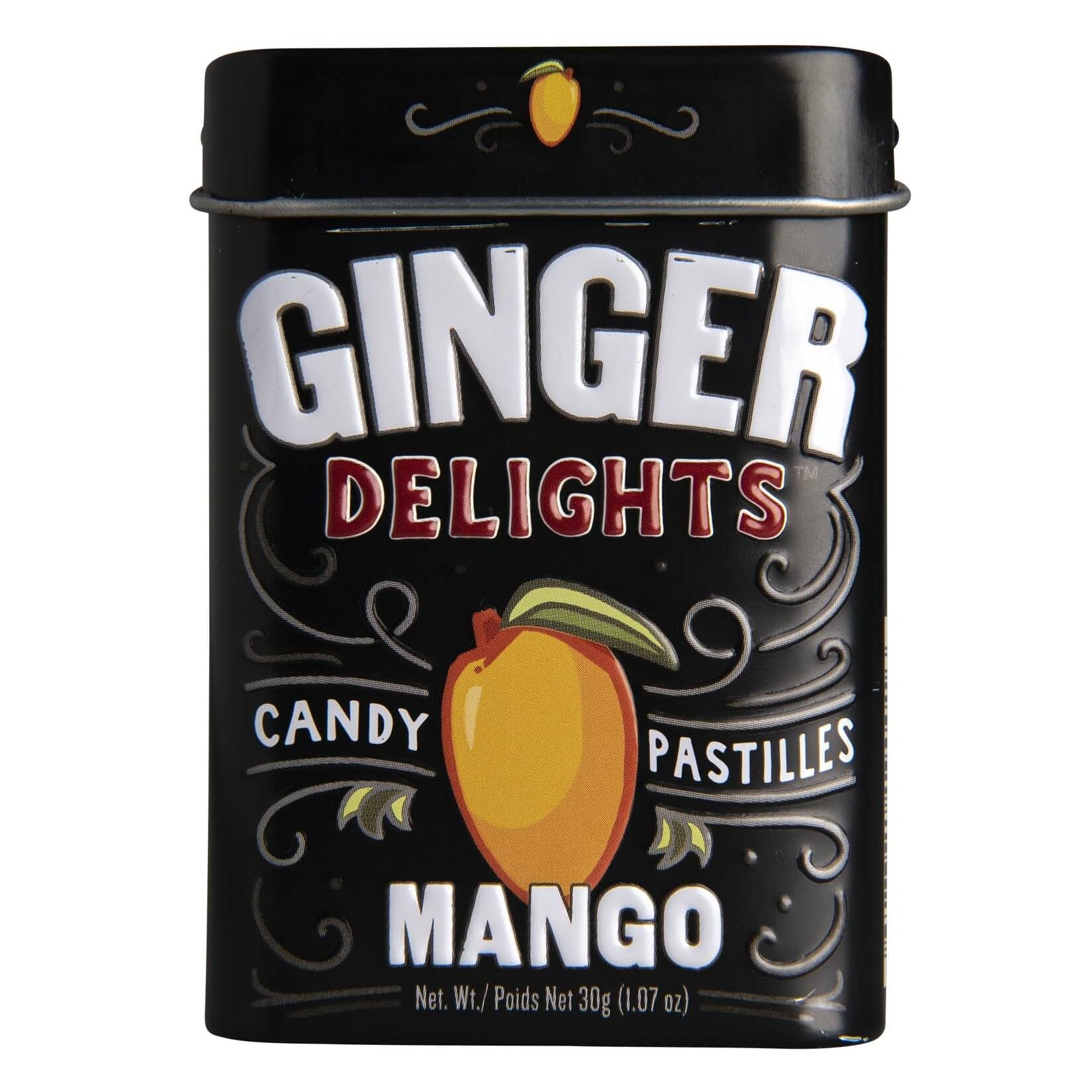 Ginger Delights Mango Candy | Genuine Ground Ginger Root, Natural Flavors | Kosher Certified, Vegan, Gluten Free | Aspartame & X