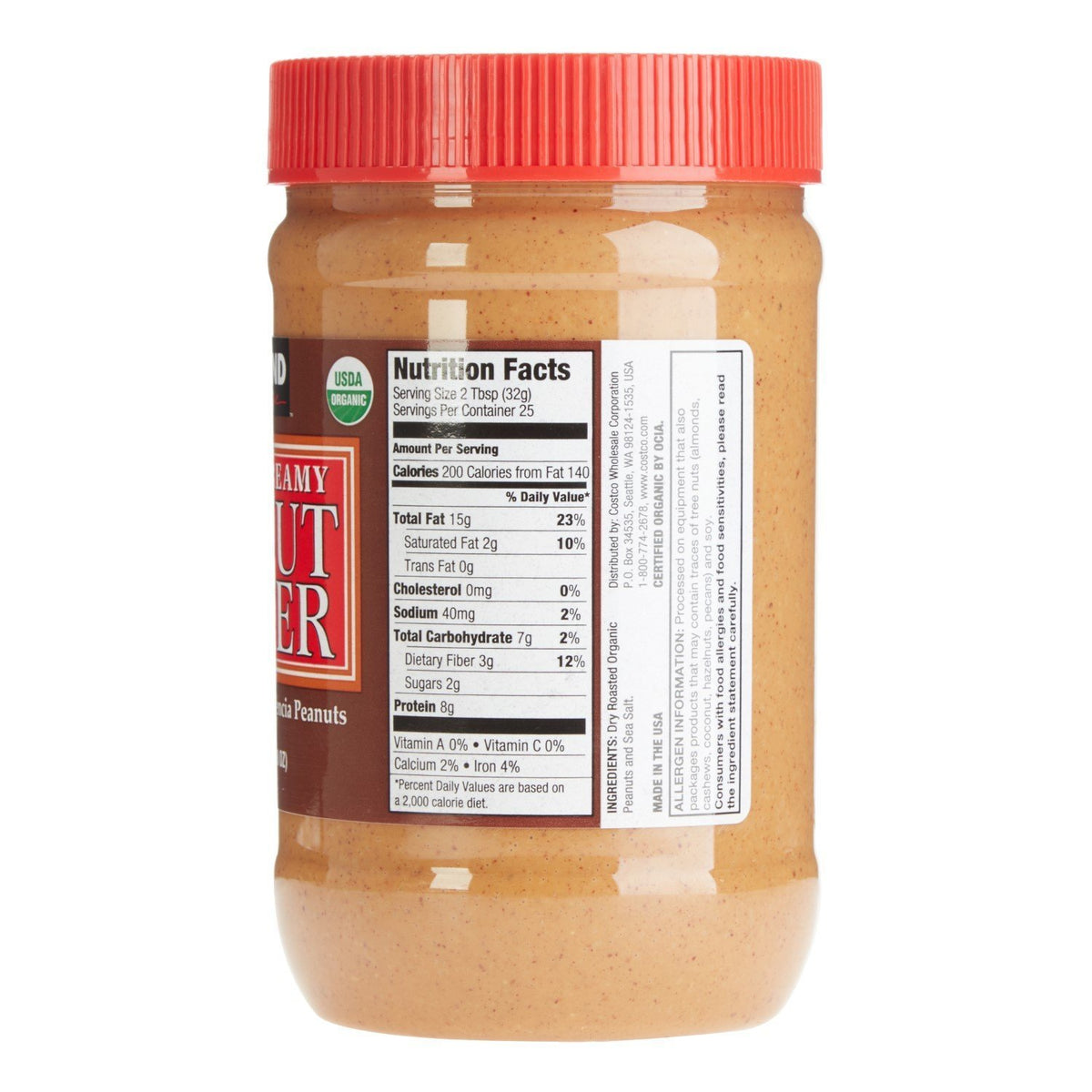 Kirkland Signature Organic Peanut Butter, 28 Oz, 2-Count (2 Pack)