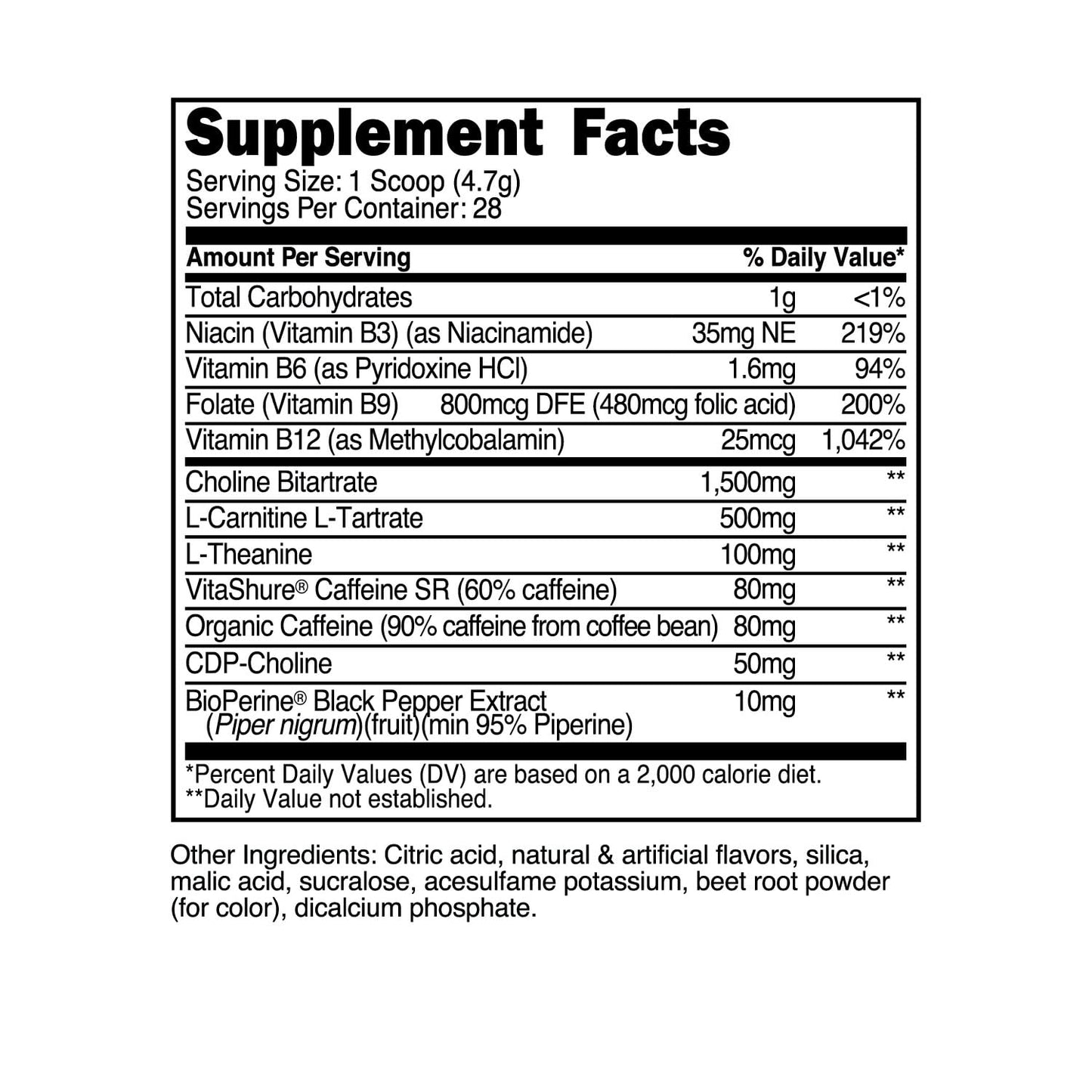 TransformHQ Energy & Focus Powder, Strawberry Lemonade, Sugar Free, Non-GMO, Gluten-Free, 4.64 Ounce (Pack of 1)