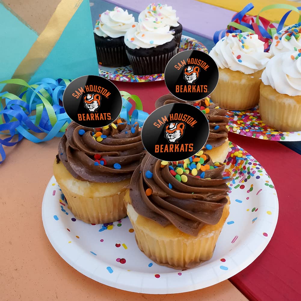 Graphics & More Sam Houston State University Bearkats Cupcake Picks Toppers Decoration Set Of 6