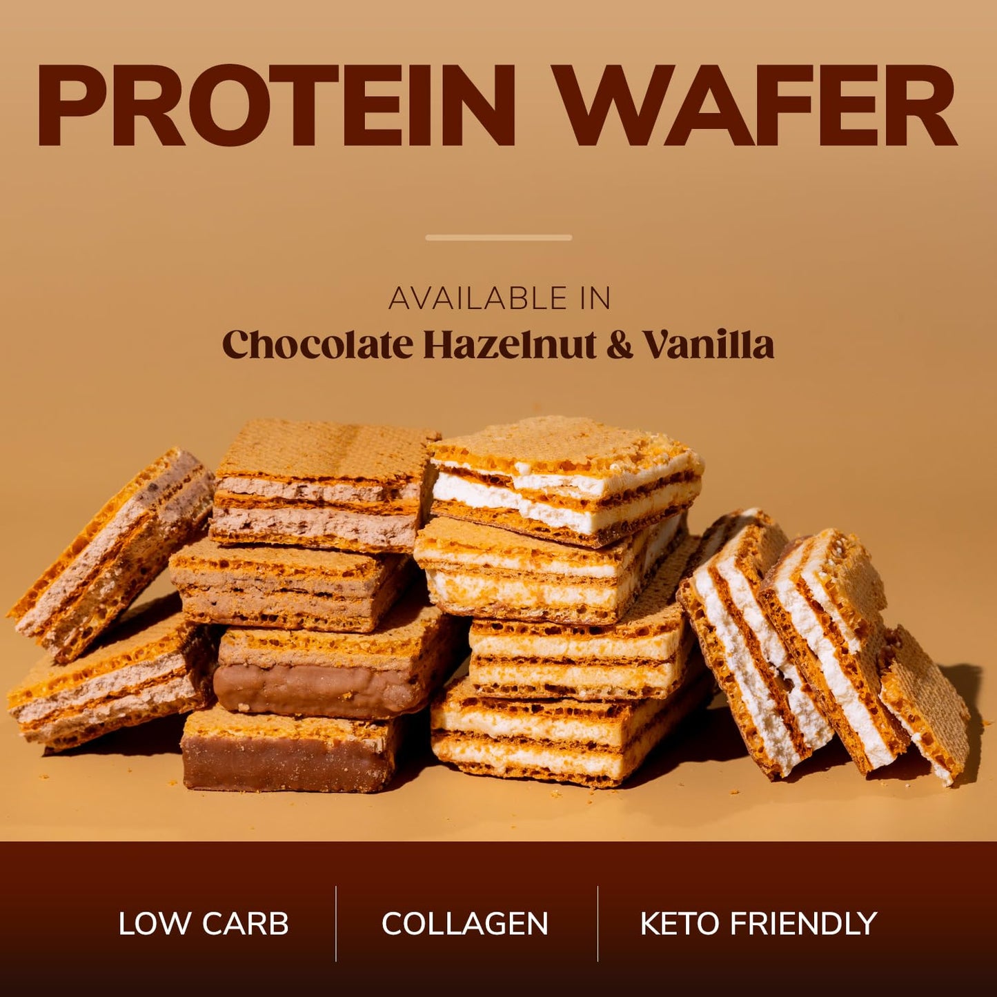 BariWise Protein Wafer Bar, Vanilla, Low Sugar, Low Carb, 8 Count Pack