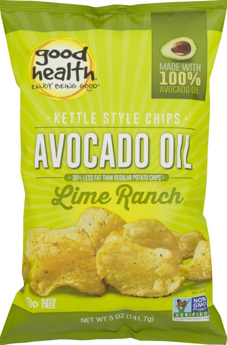 Good Health Avocado Oil Kettle Style Lime Ranch Chips 5 oz. Bag (4 Bags)