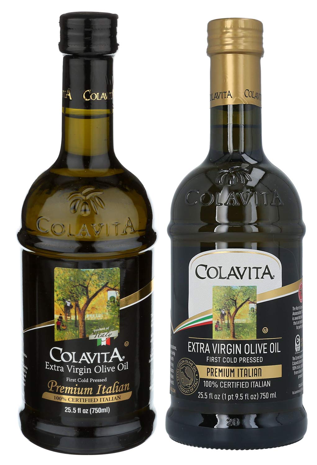 COLAVITA Extra Virgin Olive Oil - 25.5 Fl Oz (Pack of 2) - Glass Bottles - Premium Italian Quality