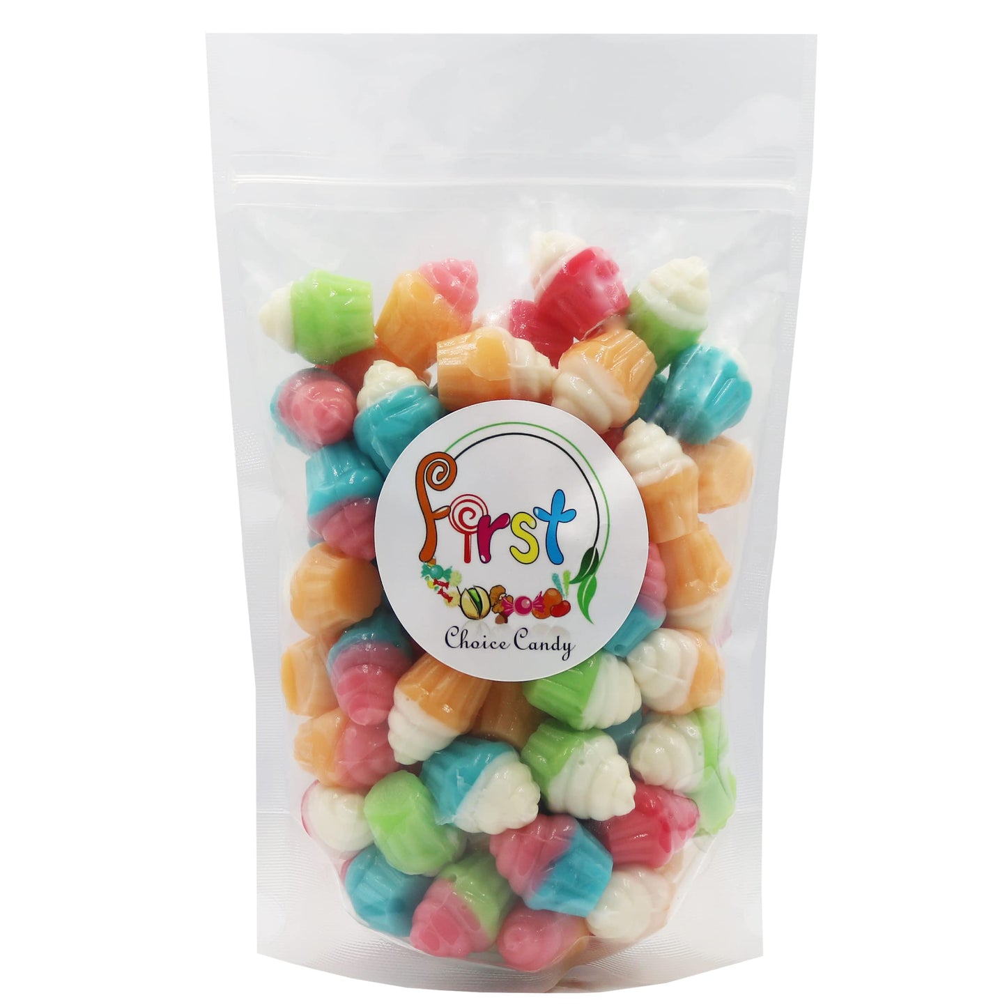 FirstChoiceCandy 3D Rainbow Juicy Gummy Candy (3D Cupcake, 2 Pound)