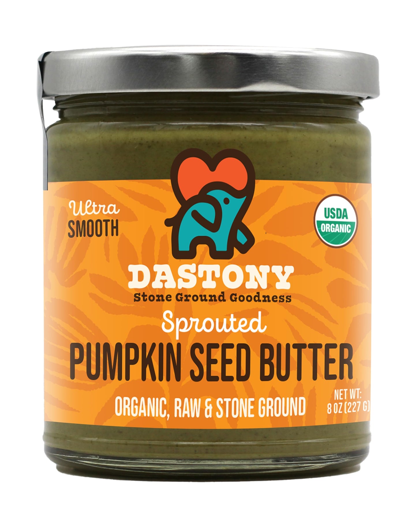 Dastony Organic Raw Sprouted Pumpkin Seed Butter - Vegan, Non-GMO, Gluten-Free, 8 oz, Pack of 1