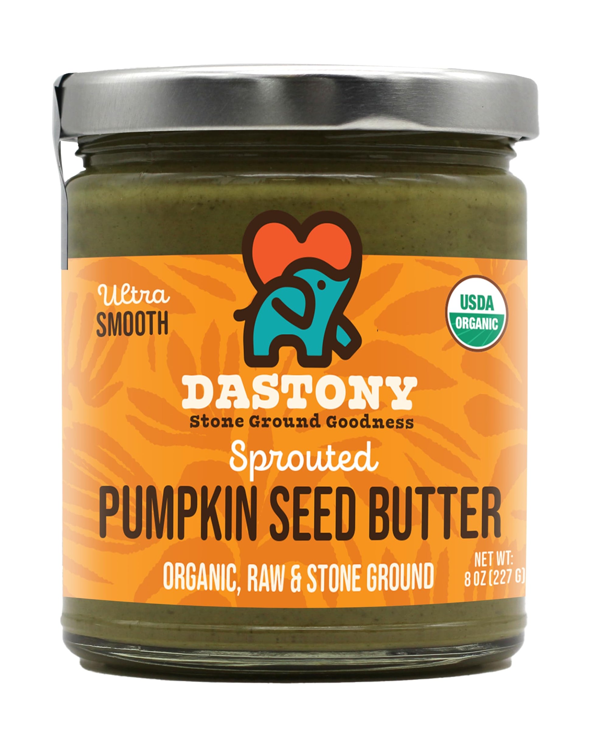 Dastony Organic Raw Sprouted Pumpkin Seed Butter - Vegan, Non-GMO, Gluten-Free, 8 oz, Pack of 1