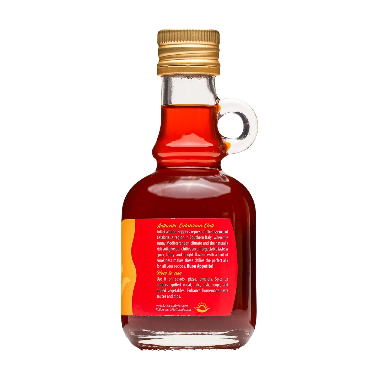 TuttoCalabria, Calabrian Chili Pepper Infused Oil, Calabrian Peppers infused with 100% Extra Virgin Olive Oil, 10 ml 6.7 oz