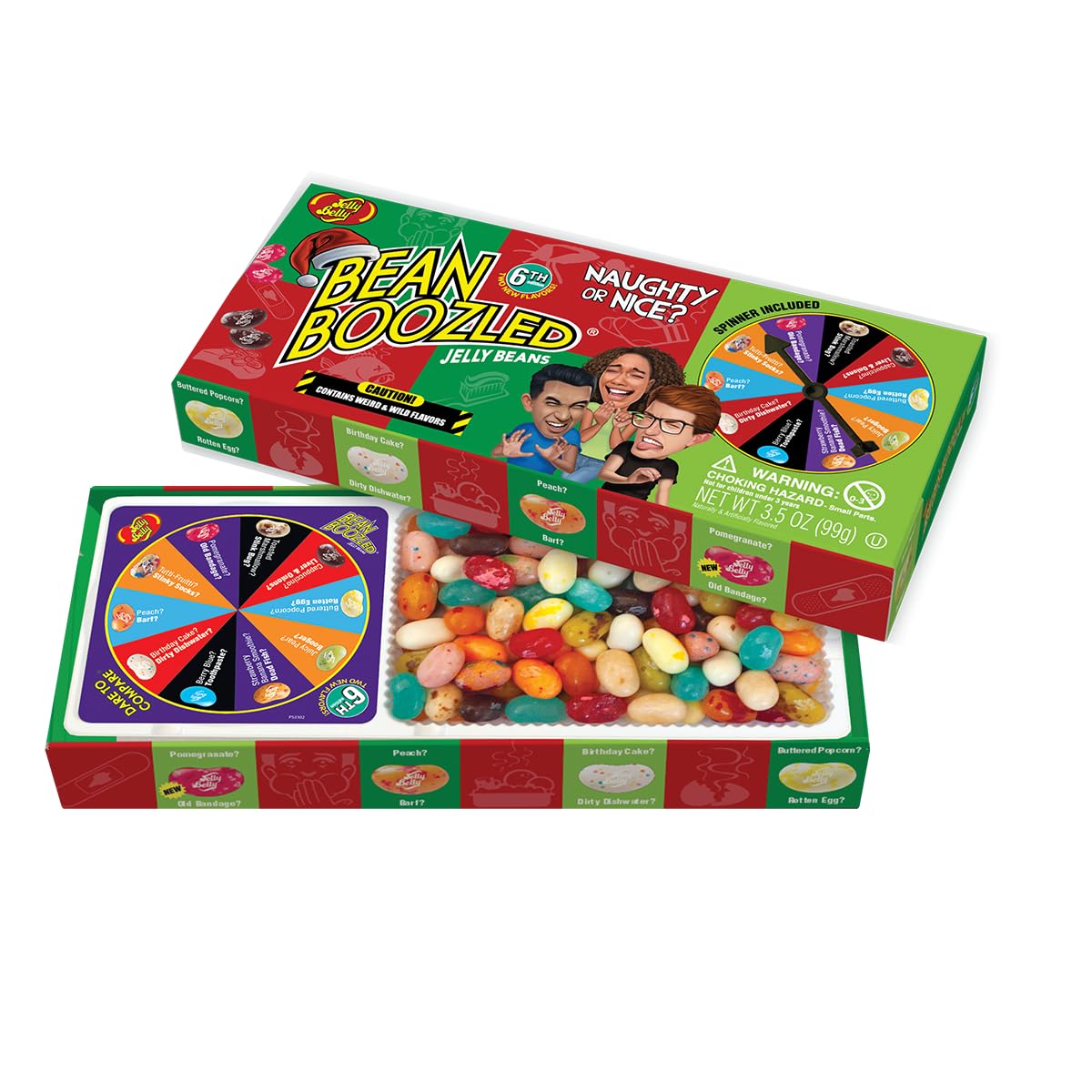 Jelly Belly BeanBoozled Naughty or Nice Spinner Jelly Bean Gift Box, 3.5 Ounce