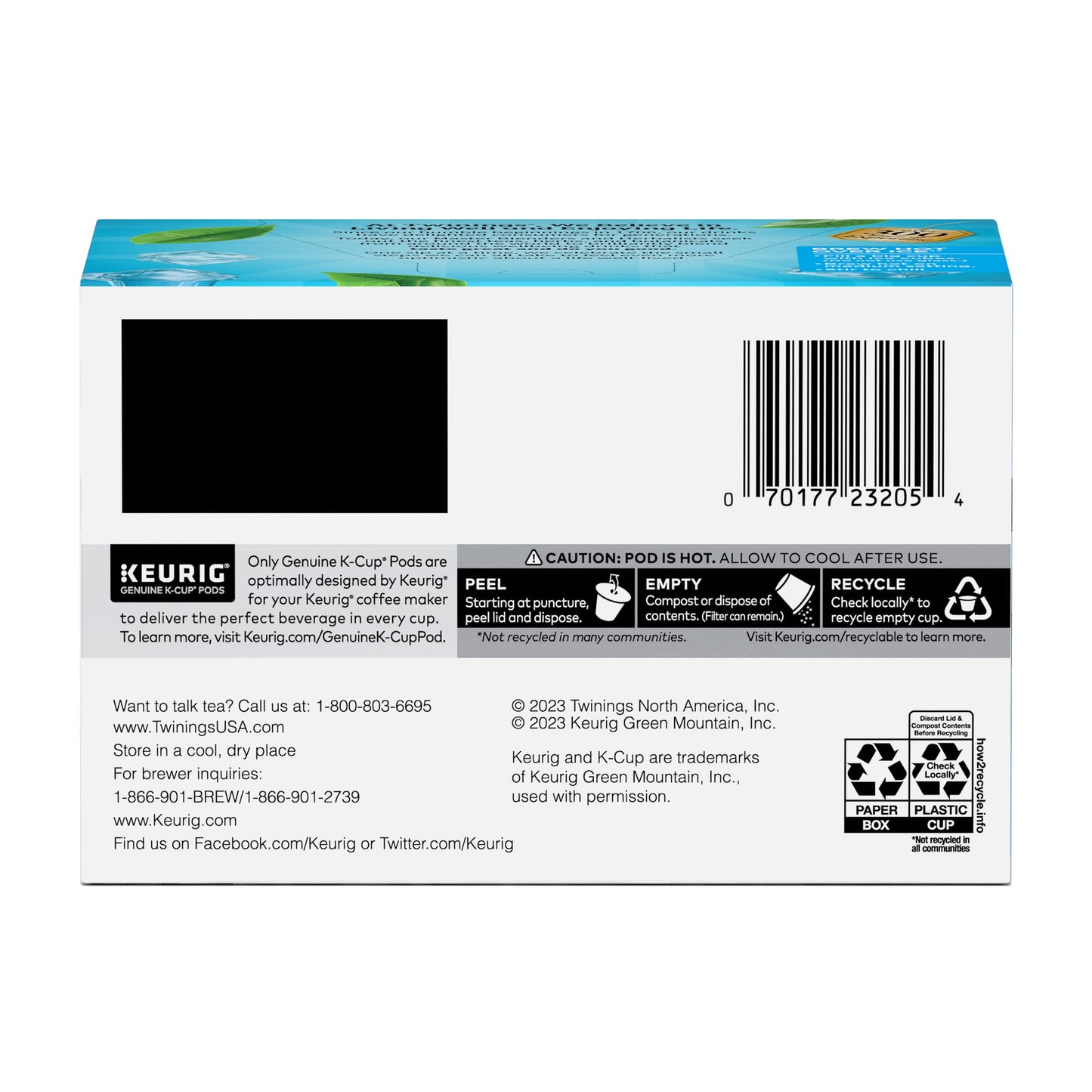 Twinings Brew Over Ice Unsweetened Peach Black Iced Tea 72 K-Cup Pods for Keurig, 12 Count (Pack of 6), Caffeinated