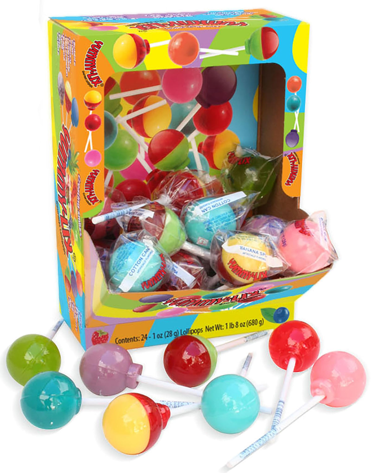 Yummy-Lix Lollipops (Pack of 24, Gourmet Round)