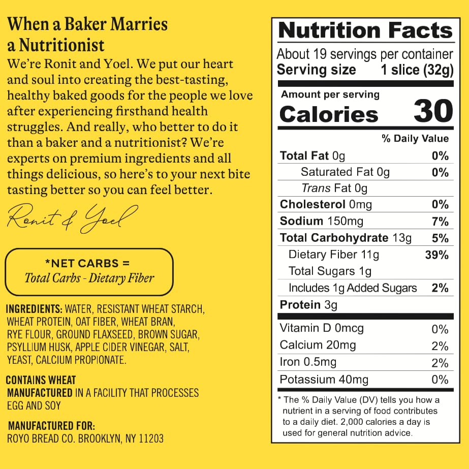 ROYO BREAD CO. 2-Pack Low Carb Artisan Bread and Bagels  30-80 Calories (Artisan Bread & Plain Bagel)