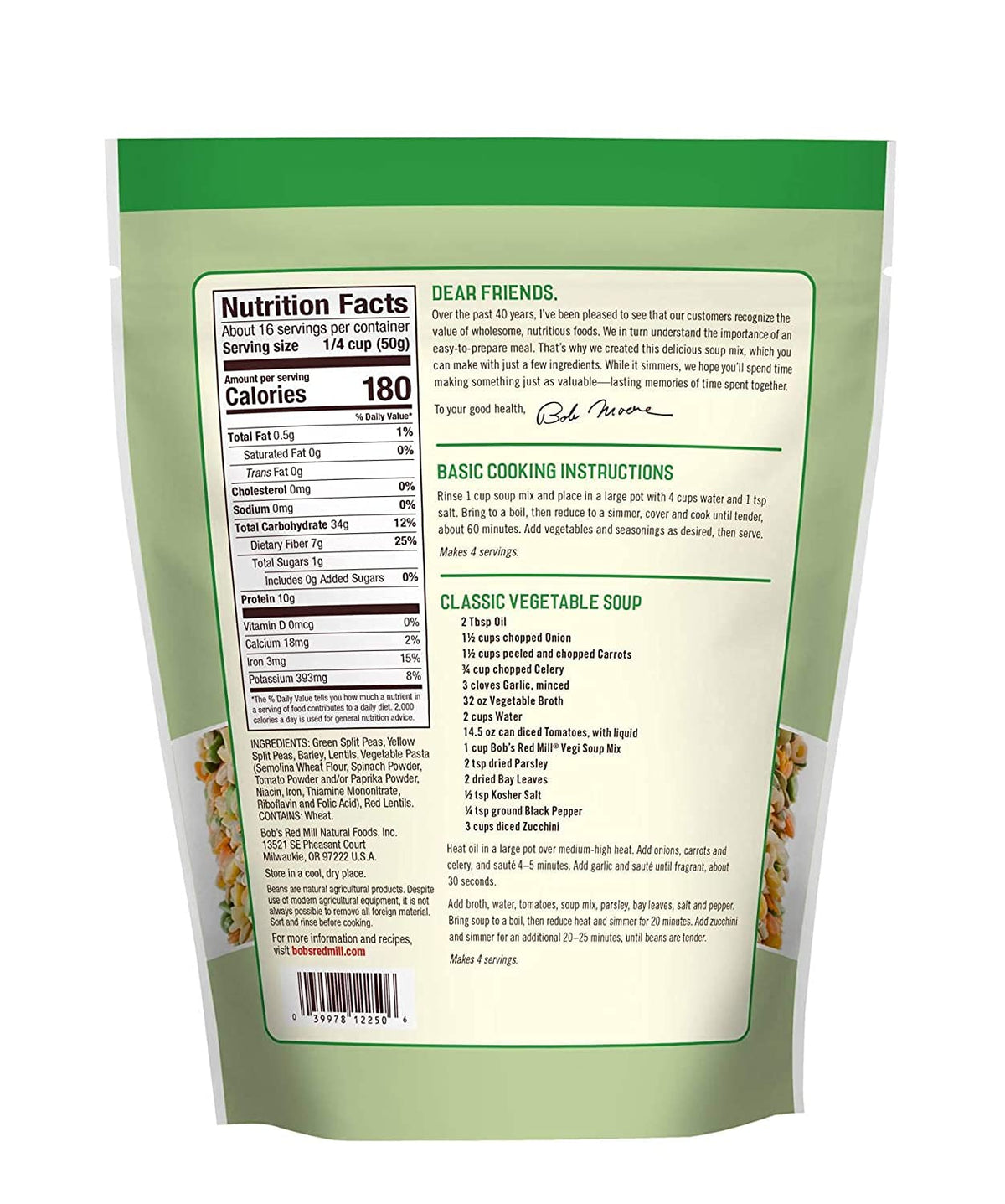 Bob'S Red Mill Vegi Soup Mix, 28Oz (Pack Of 1) - Non Gmo, Vegan, Kosher