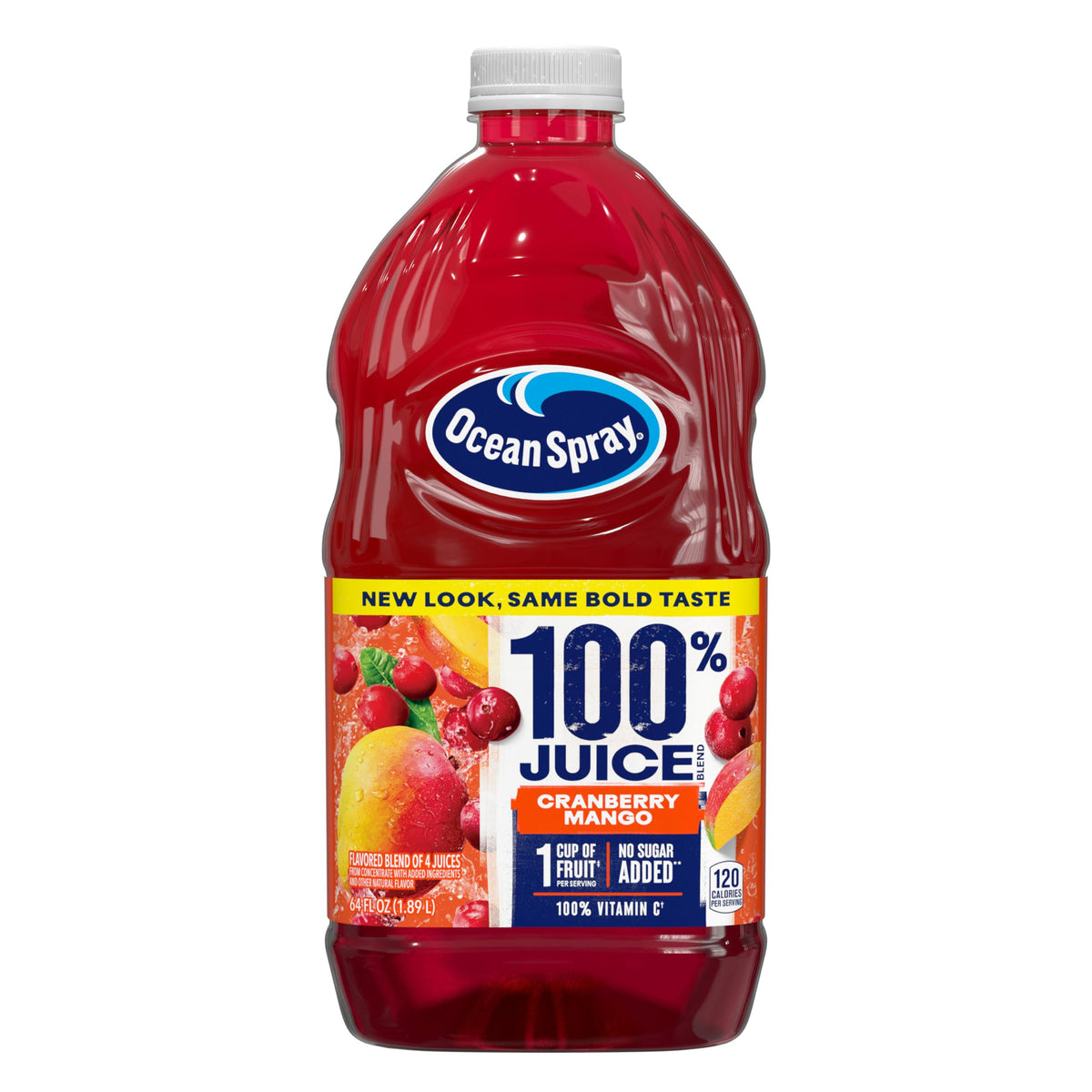 Ocean Spray 100% Juice Cranberry Mango Juice Blend  64 Fl Oz Bottle (Pack of 1)