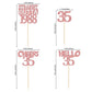 Gyufise 24Pcs Cheers to 35 Years Birthday Cupcake Toppers Glitter Thirty-five Straight Outta 1988 Cupcake Picks Happy 35th Cake