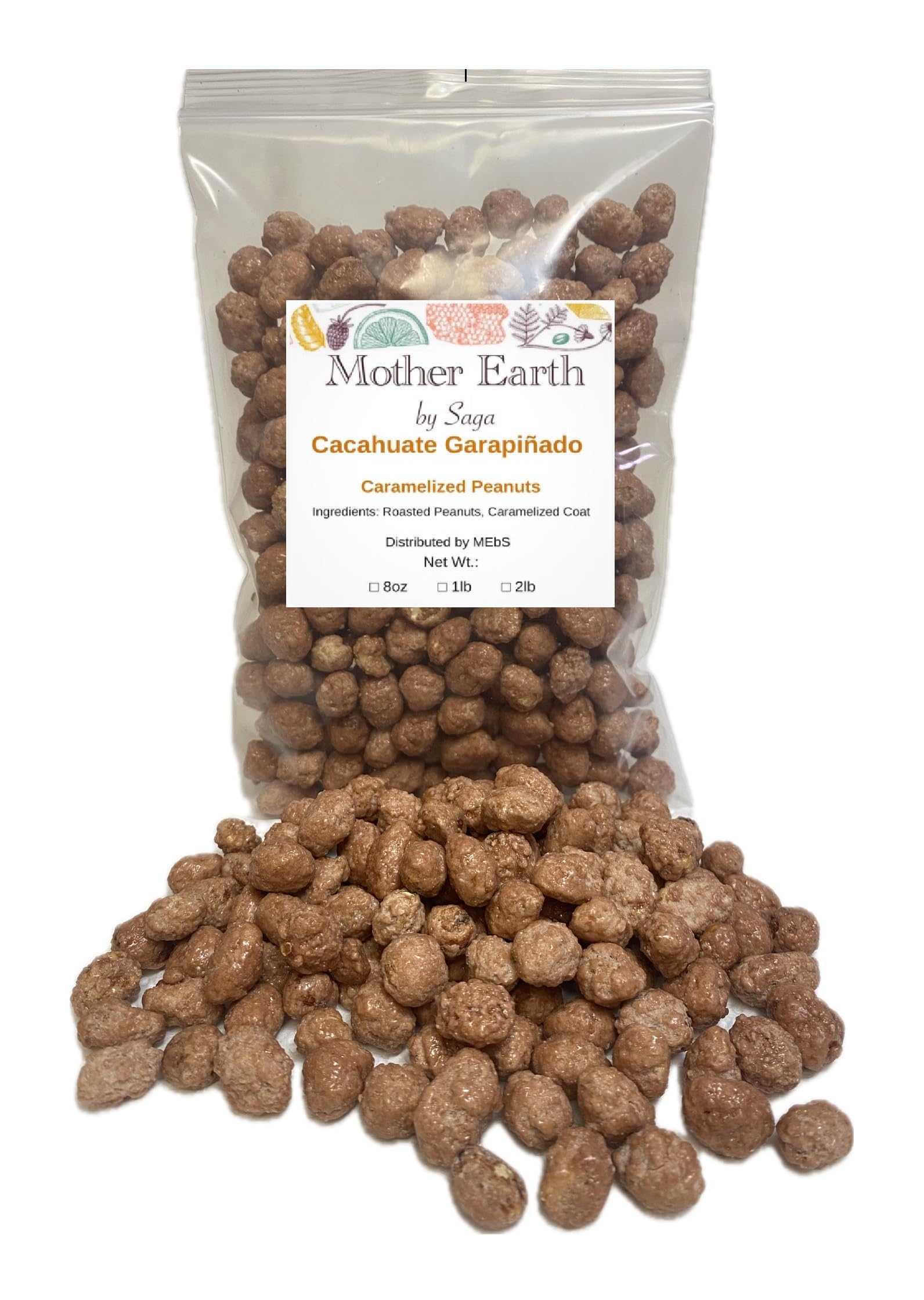Cacahuate Garapiado Mexicano Authentic Mexican Caramelized Peanuts - Premium Quality (8 oz)
