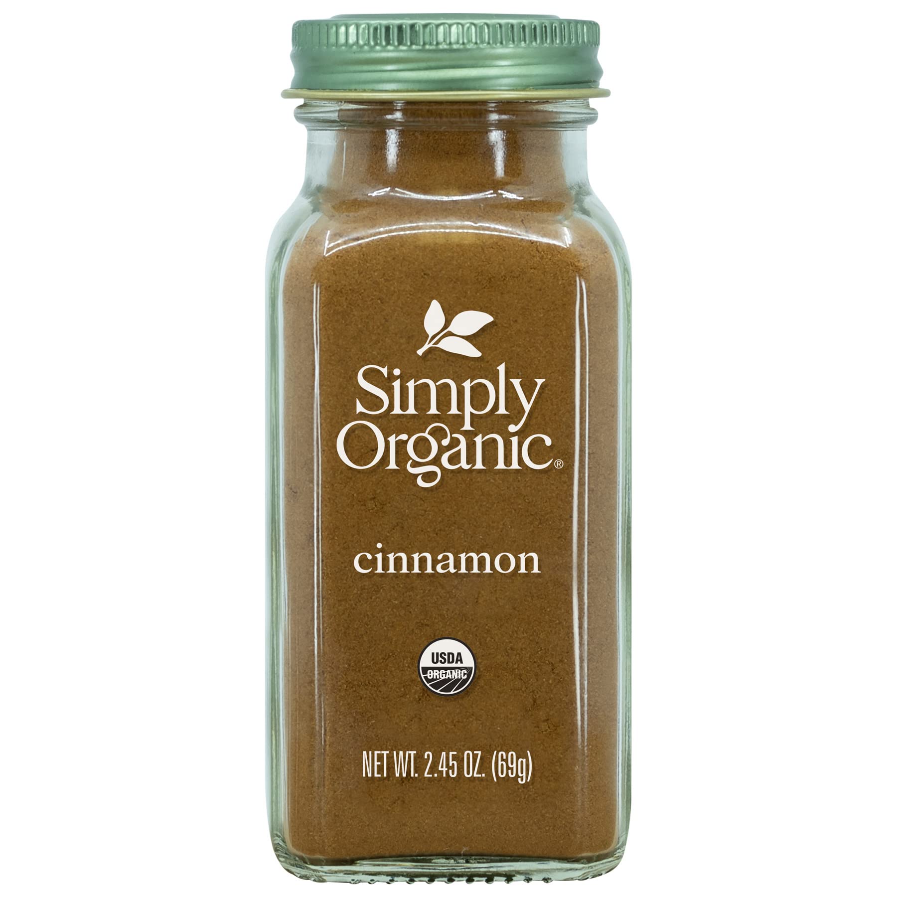 Simply Organic Ground Cinnamon, 2.45 Ounce Bottle, Gourmet Quality Cinnamon, Full Balanced Spicy Flavor, Kosher