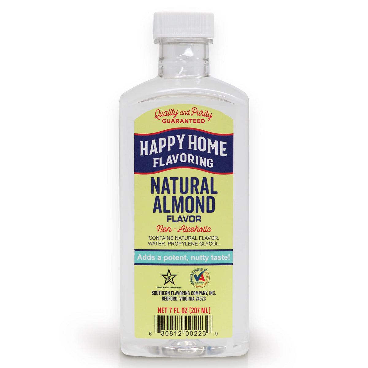 Happy Home Almond Flavoring Non-Alcoholic 7 oz - Certified Kosher, Natural Ingredients