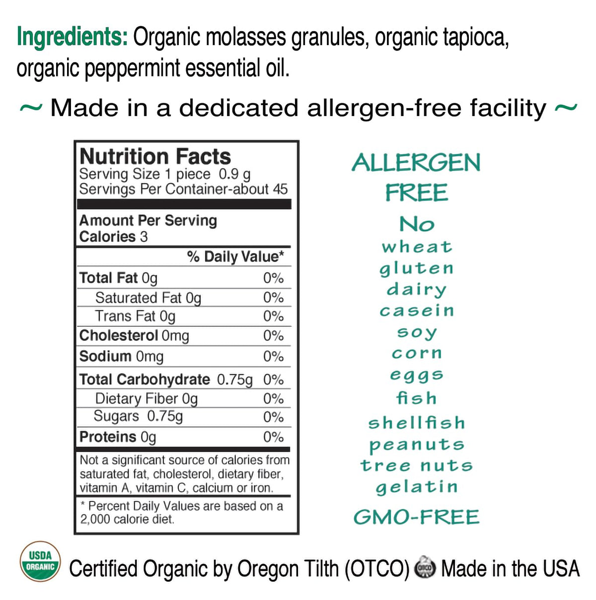 St. Claire'S Organic Breath Mints, (Peppermint, 1.5 Ounce Tin, Pack Of 6) | Gluten-Free, Vegan, Gmo-Free, Plant-Based, Allergen-