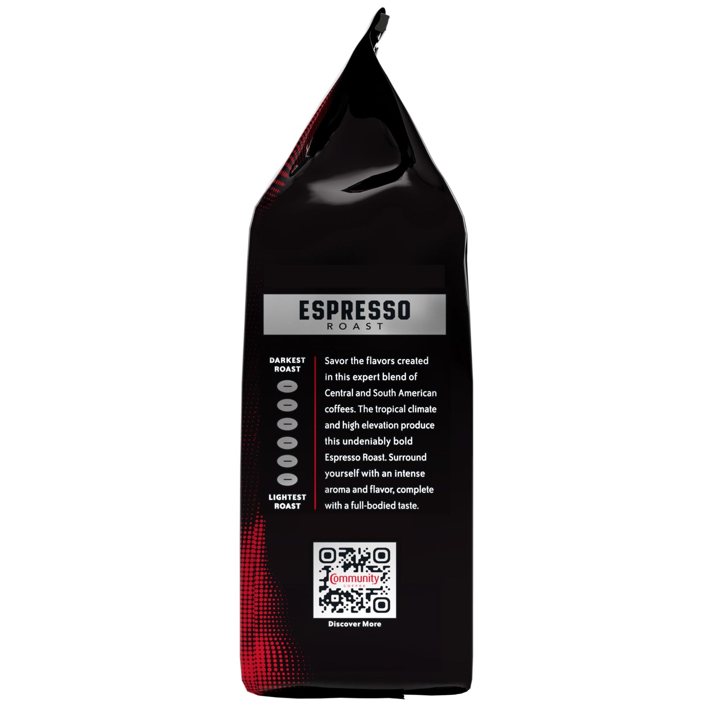 Community Coffee Dark & Bold Espresso Blend, Dark Roast Whole Bean Coffee, 11 Ounce Bag, Pack of 6