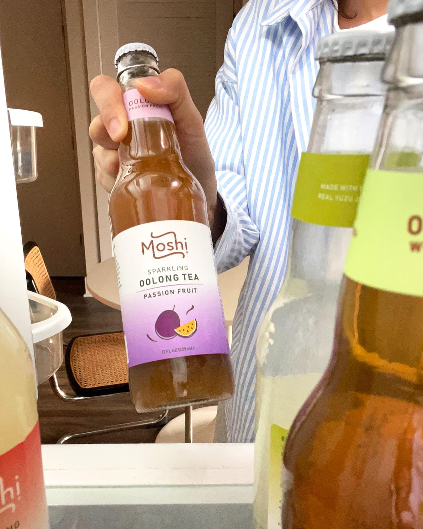 Moshi Sparkling Drinks Passion Fruit Oolong Tea - 12 Bottles