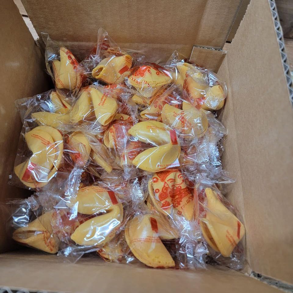 Baily 100 Fortune Cookies Individually Wrapped For Freshness, Bulk Fortune Cookies, Typical Chinese Fortune Cookie With A Note O
