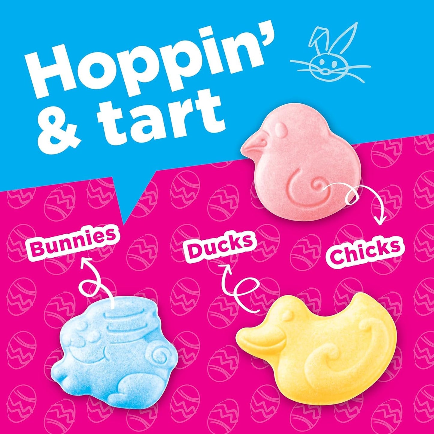 Buha Sweets Easter Candy - Sweettart Chicks, Ducks & Bunnies, Assorted Flavors, 1lb, Approx. 300 Candies, Ideal for Egg Stuffers and Party