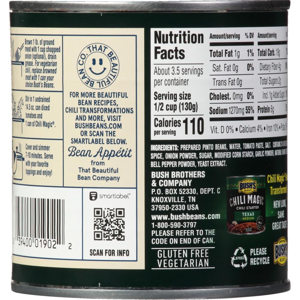 Bush'S Best, Chili Starter - Campfire Style, 15.5 Oz (Pack Of 18)