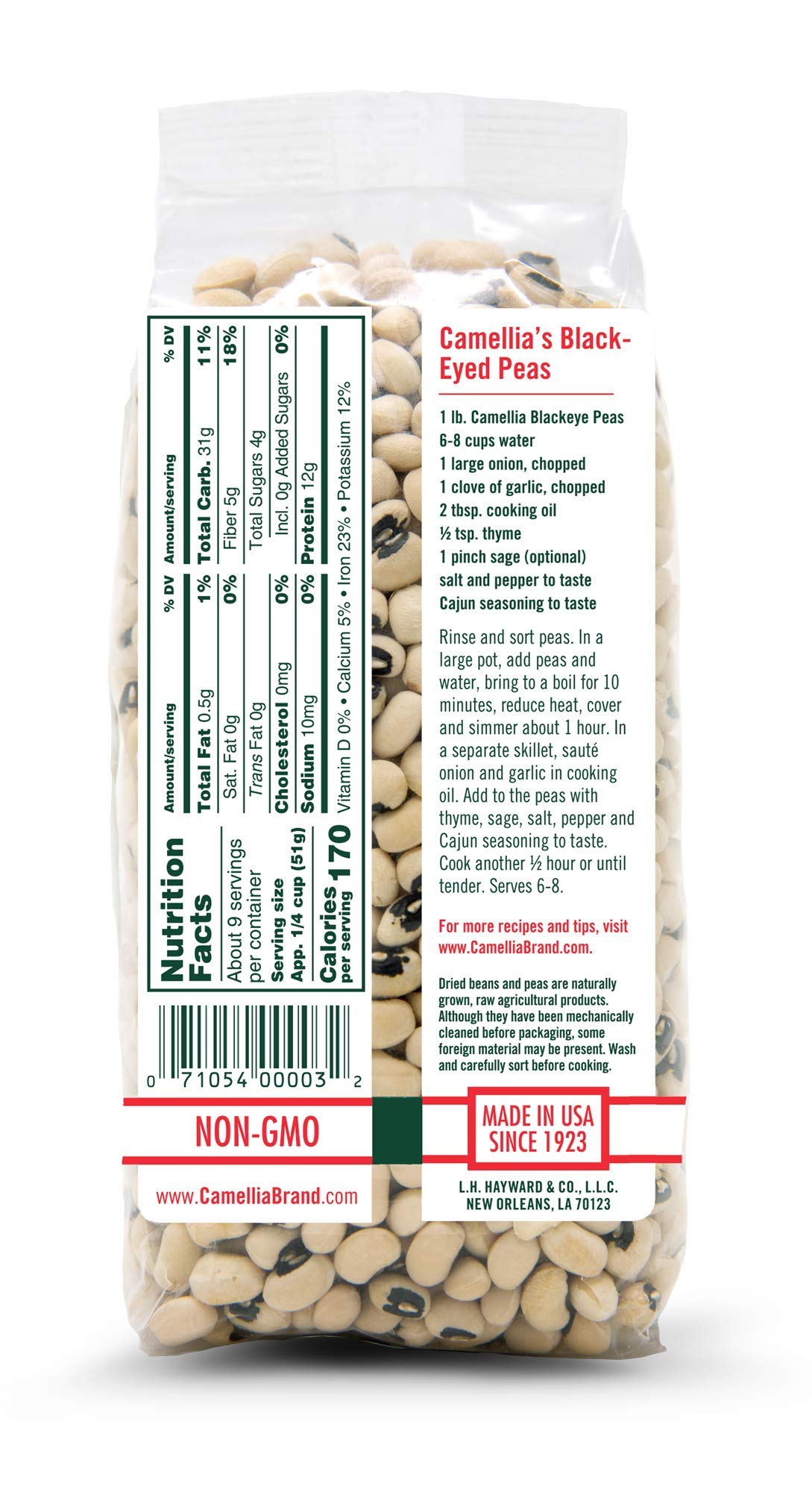 Camellia Brand Dried Black Eye Peas, 1 Pound (Pack Of 6)