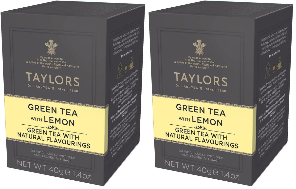 Taylors of Harrogate Green Tea with Lemon, 20 Count (Pack of 2)