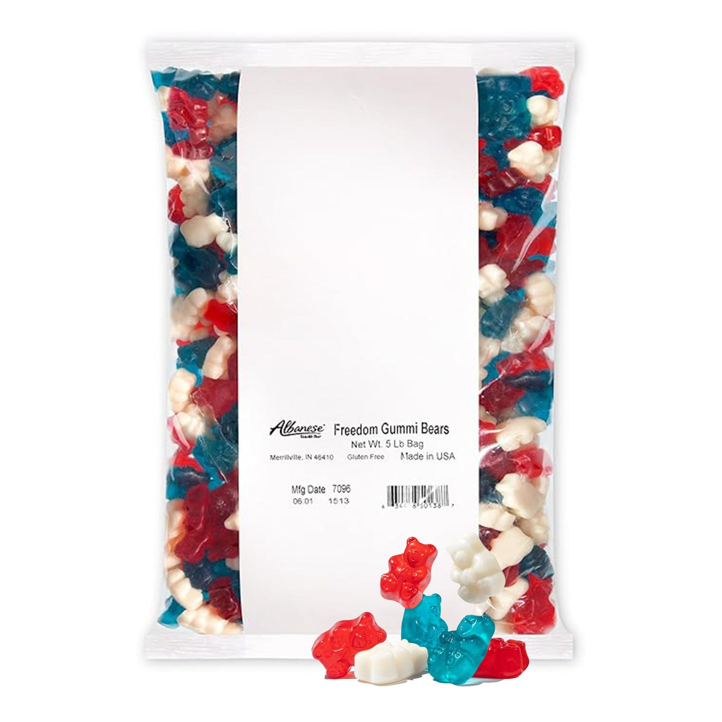 Albanese Candy, Freedom Gummi Bears, 5 Pound Bag