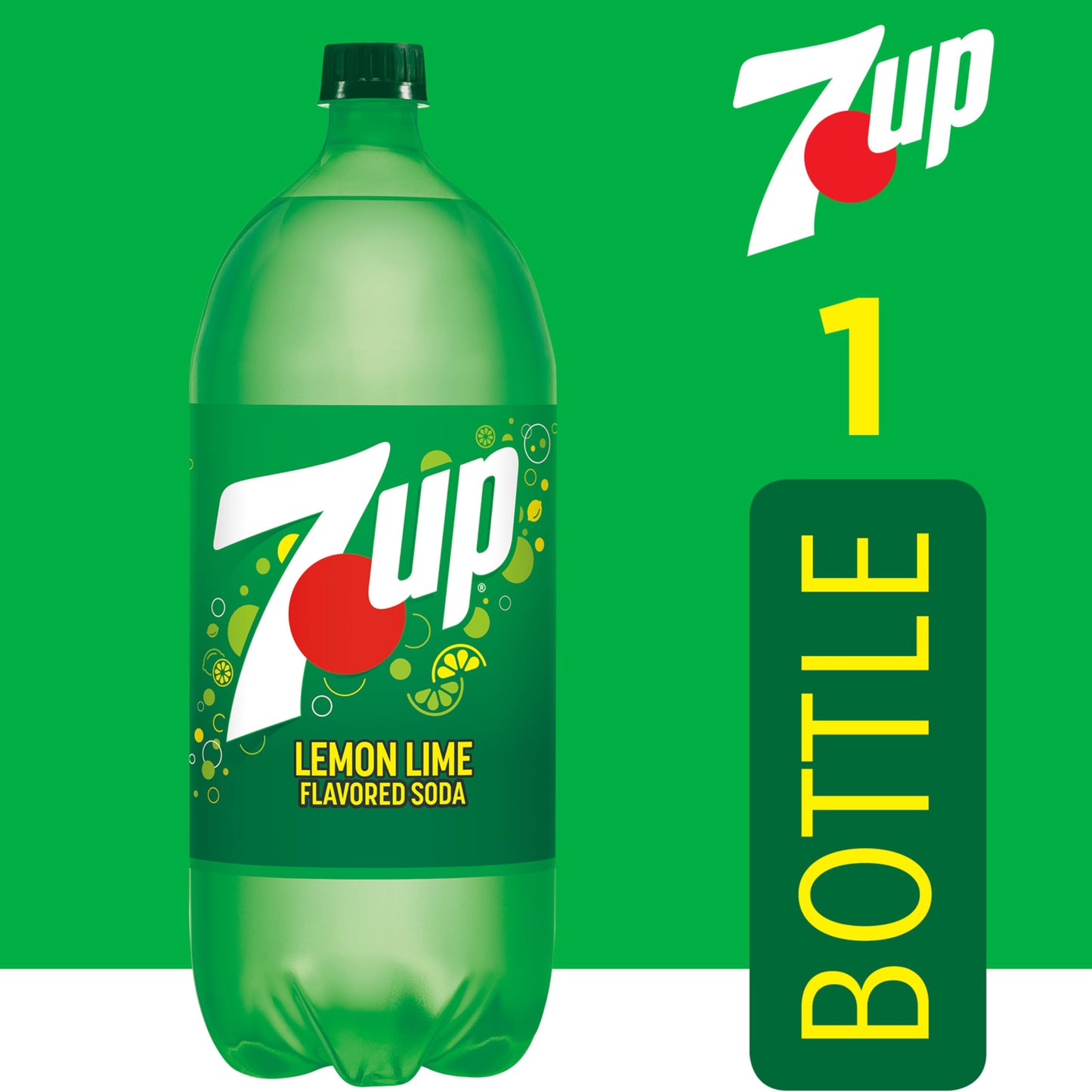 7UP Lemon Lime Soda  Naturally Flavored and Caffeine Free  2 Liter Bottle