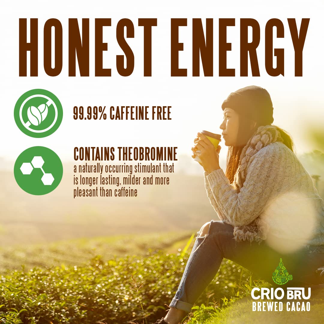 Crio Bru Ghana French Roast 10 oz Bag | Natural Healthy Brewed Cacao Drink | Great Substitute to Herbal Tea and Coffee | 99% Caffeine Free Gluten Free Low Calorie Honest Energy Brew And Enjoy Hot or Iced