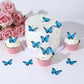 48Pcs Blue Edible Butterfly Cake Toppers Wafer Paper Butterflies For Cake Decorations Blue Butterfly Cupcake Toppers For Birthda