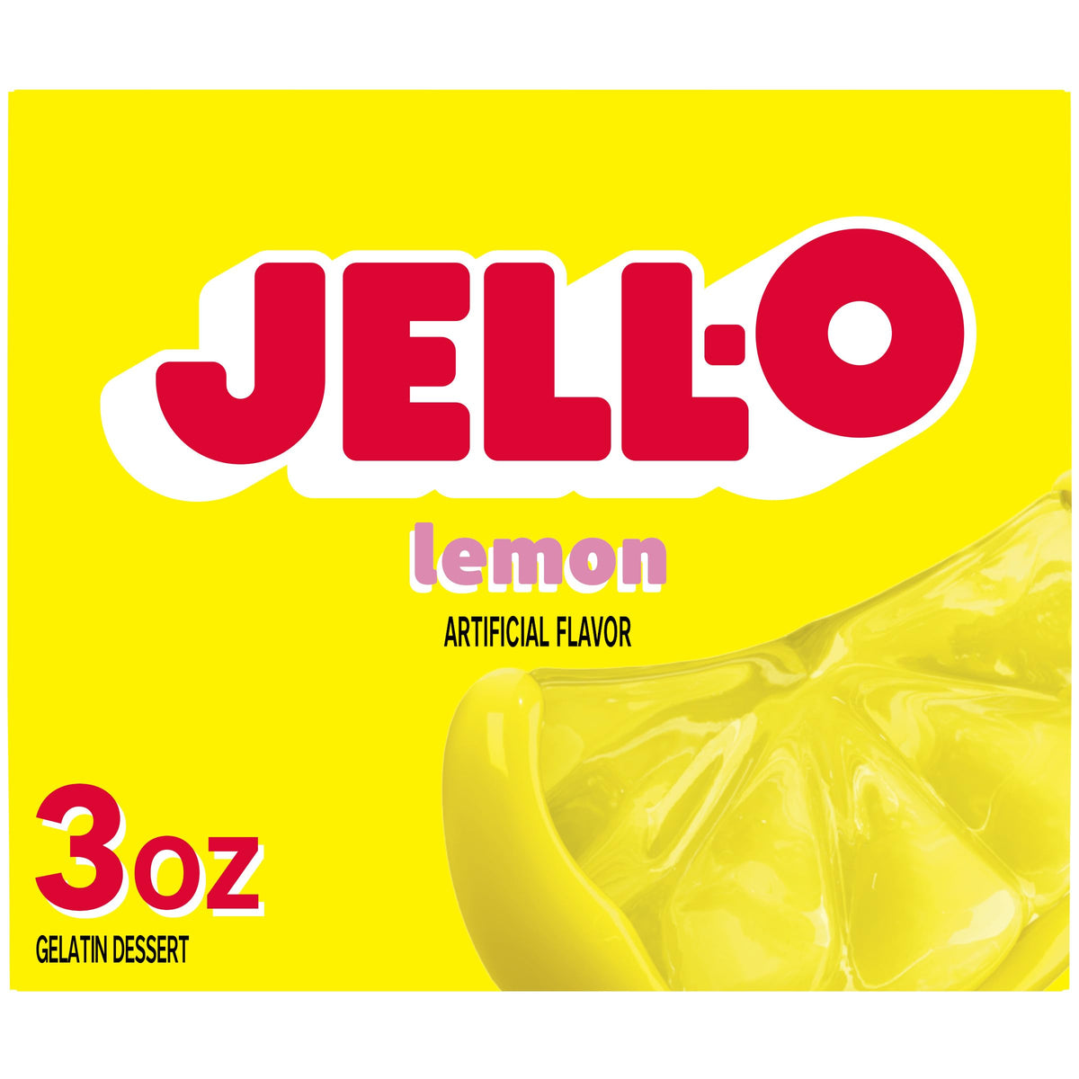 Jell-O Lemon Gelatin Dessert Mix, 3 oz Box