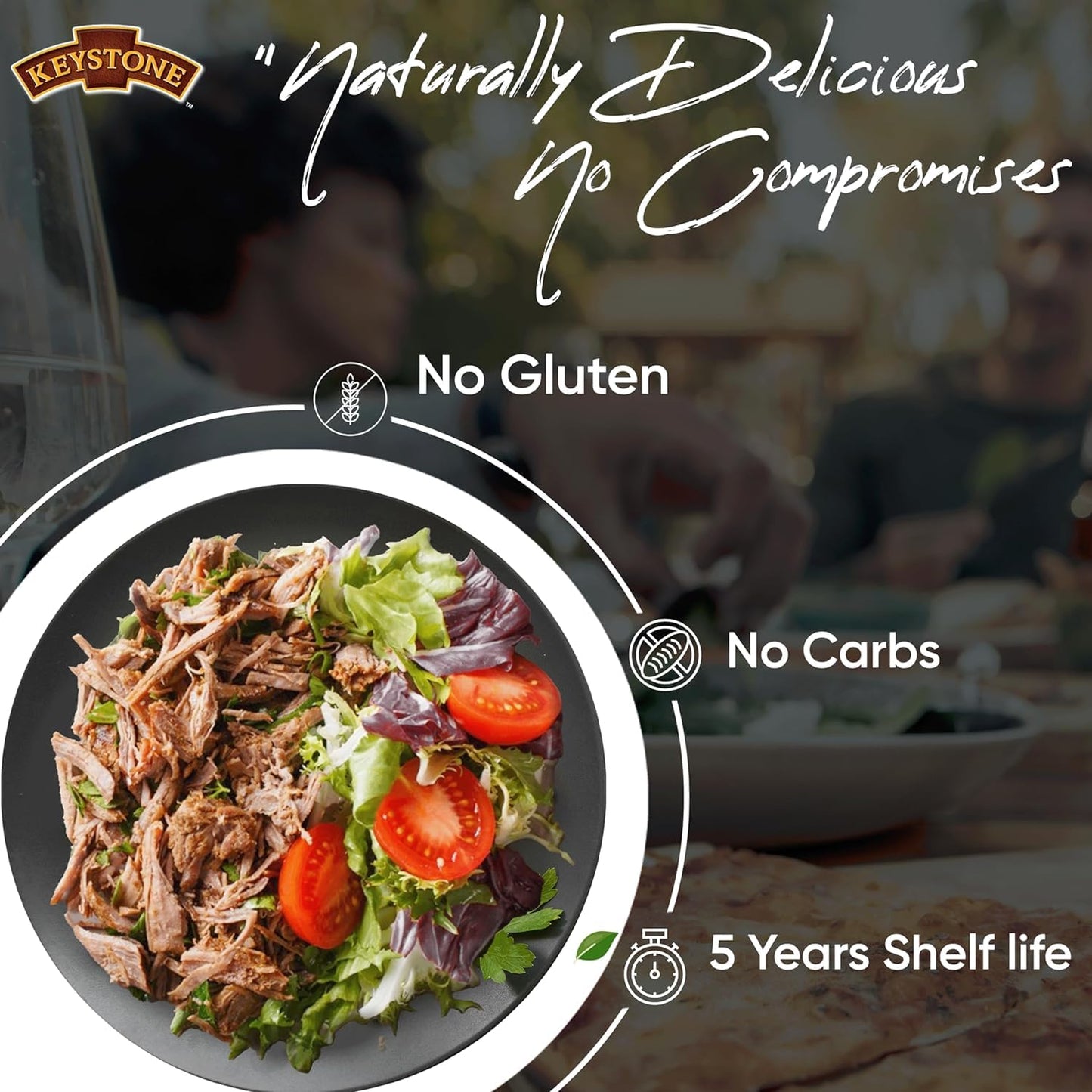 Keystone Meats All Natural Canned Beef 14.5 Oz Long Shelf Life Emergency Food For Camping Canned Meat Fully Cooked Ready To Eat | Gluten Free Pack Of 6