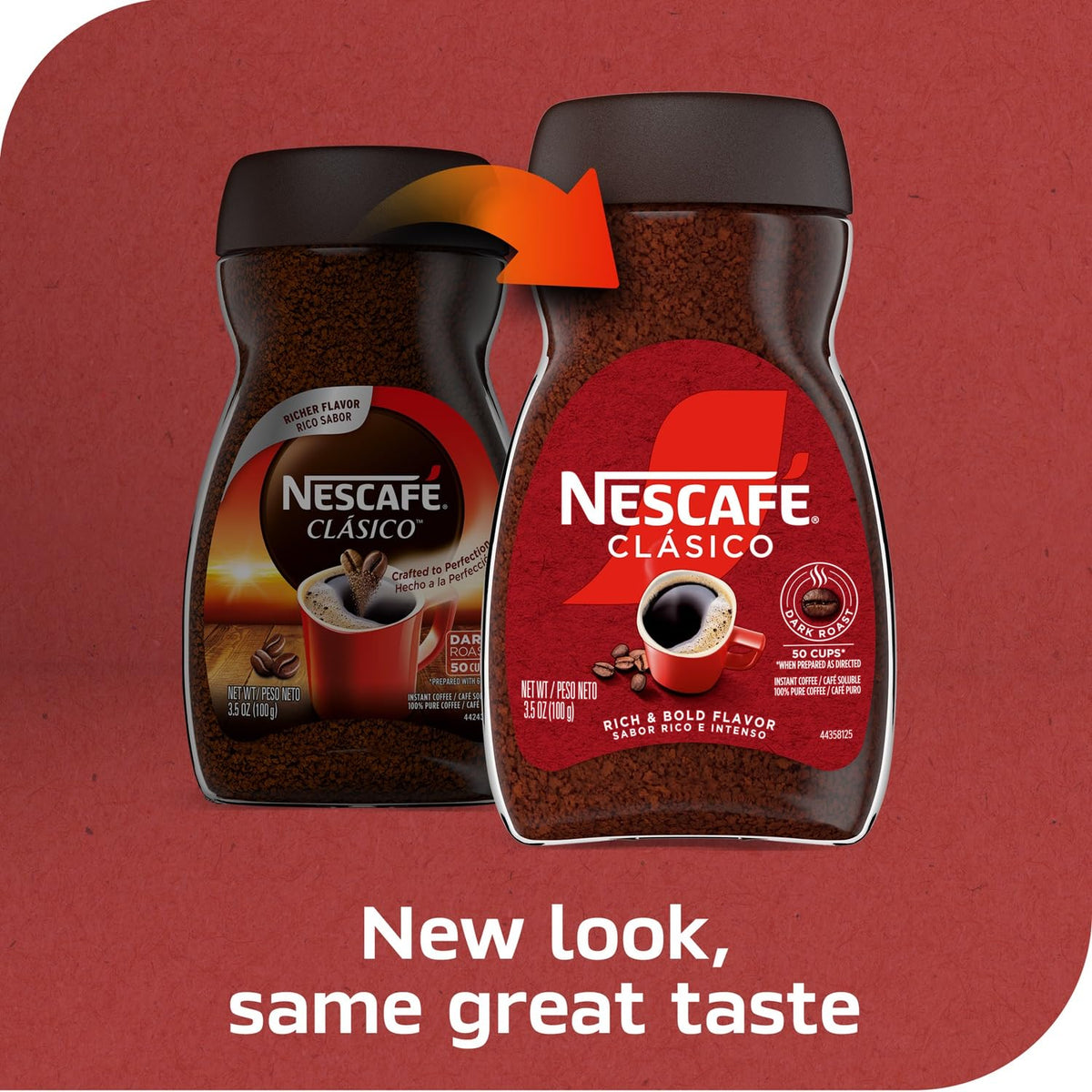 NESCAF   CL  SICO Instant Coffee, Dark Roast Coffee, 1 Jar (7 Oz)