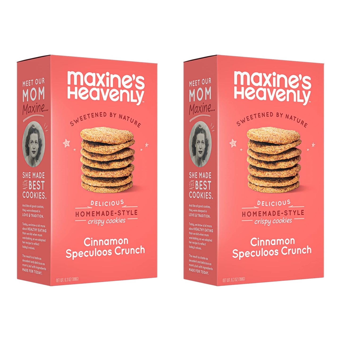 Maxines Heavenly Crispy Cinnamon Cookies - Low Carb, Vegan, Gluten Free - 2 Pack (24 Cookies) - 6.3 Ounce