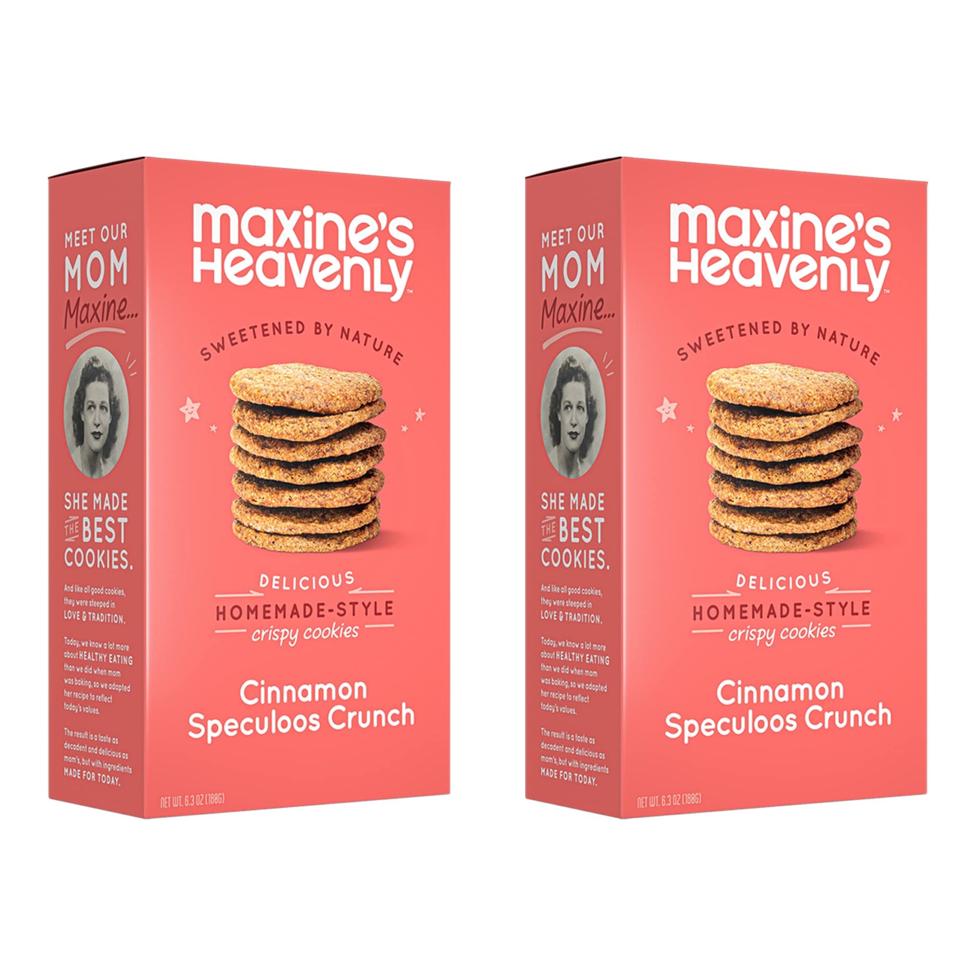 Maxines Heavenly Crispy Cinnamon Cookies - Low Carb, Vegan, Gluten Free - 2 Pack (24 Cookies) - 6.3 Ounce