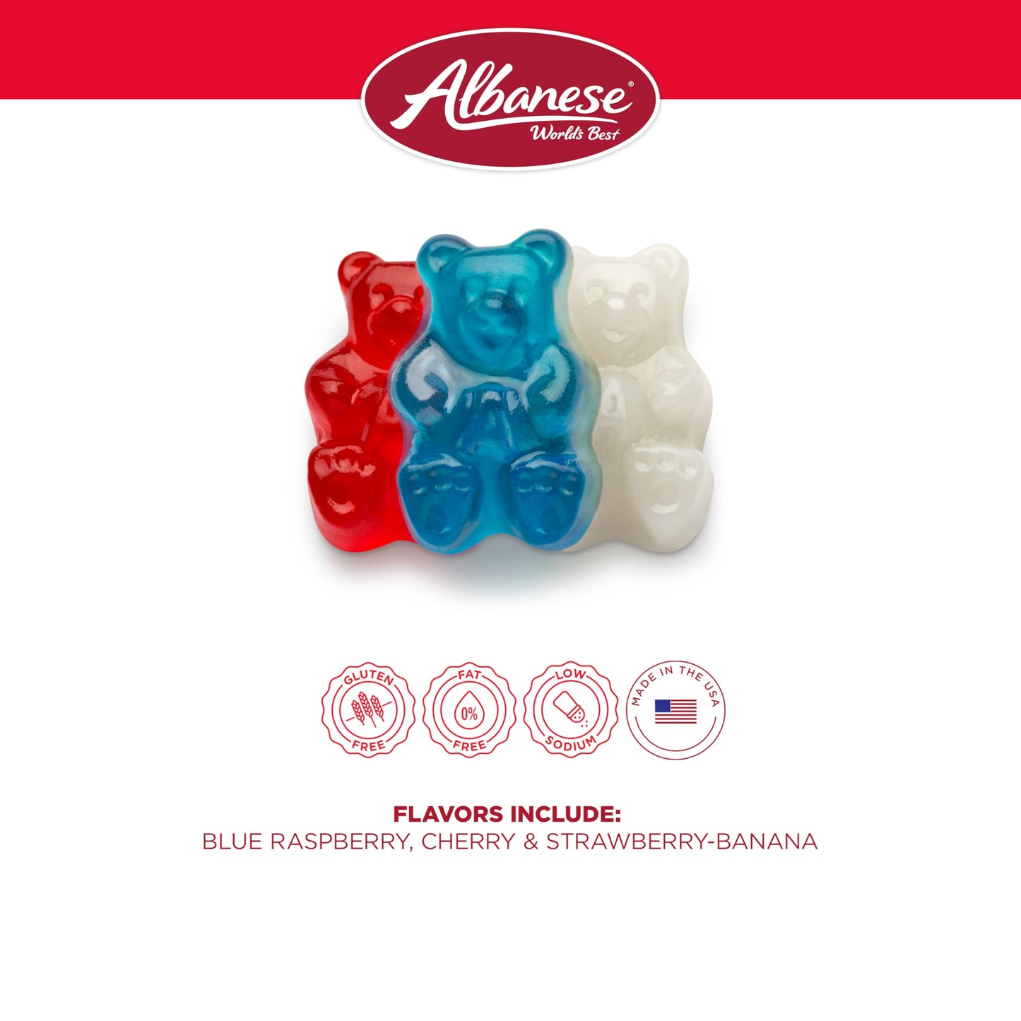 Albanese Candy, Freedom Gummi Bears, 5 Pound Bag
