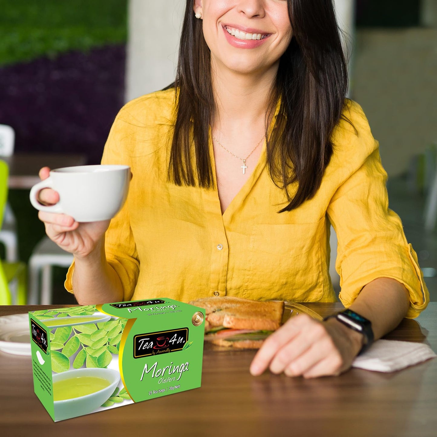 TEA 4U Moringa Oleifera Energy Tea - 25 Count Sealed Tea Bags, Flavorful Blended Distinct Flavors