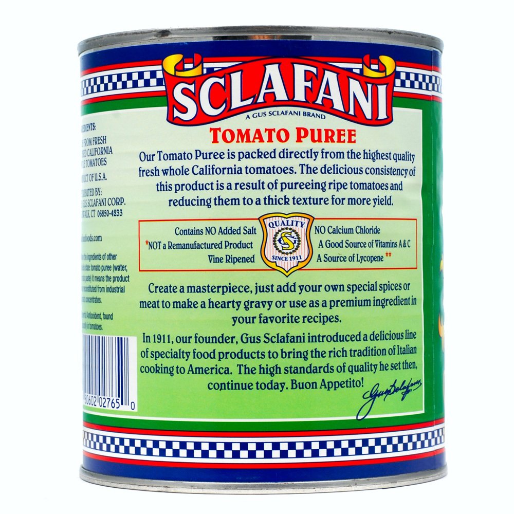 Gus Sclafani Fine Italian Imports Tomato Puree Four (4) 29 Ounce Cans