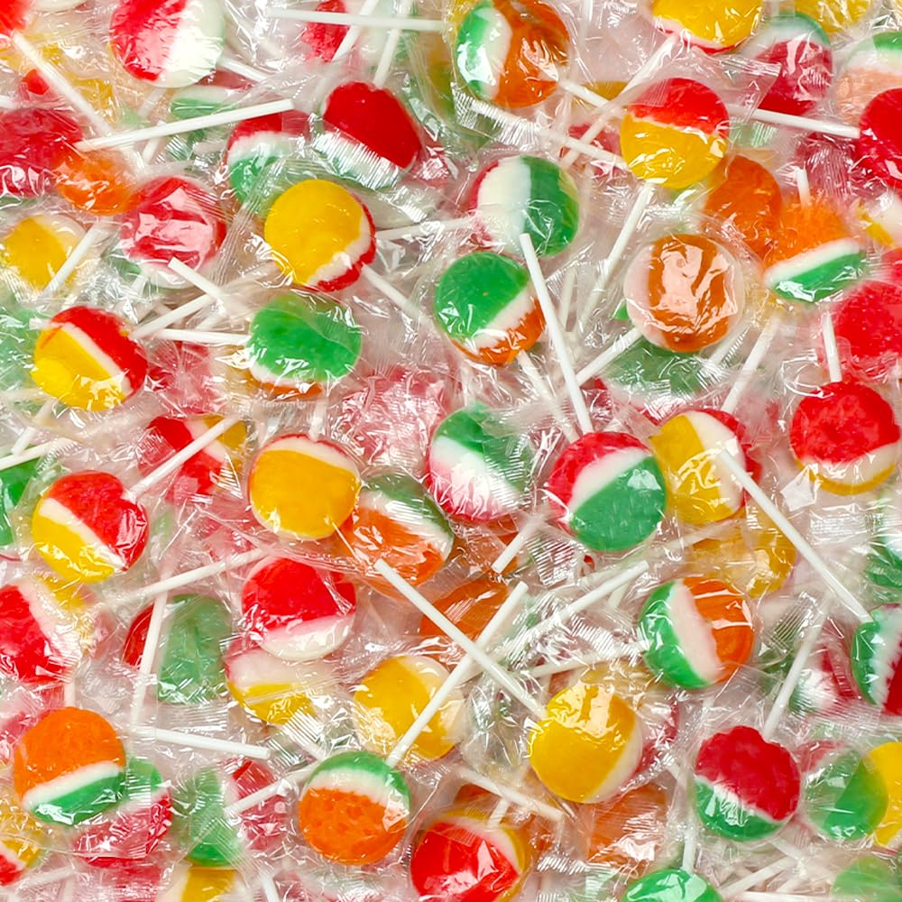 Bulk Lollipops - 5 Pounds - Suckers And Lollipops For Kids - Classic Lollipops - Flat Round Candy Pops Individually Wrapped