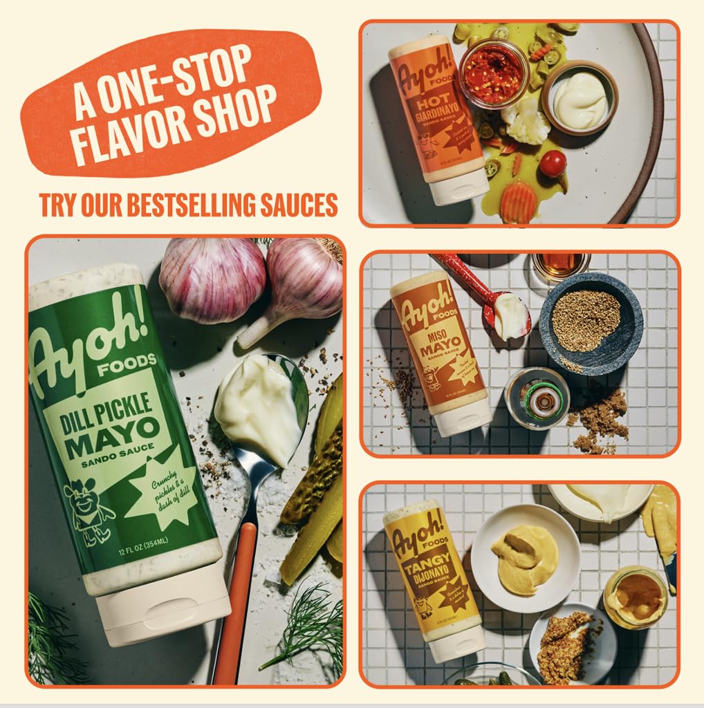 AYOH Mayo Gone Wild - Easy Squeeze Sauces for Sandwiches, Burgers, & Dips - 4 Pack Flavors - Gift for Sauce Lovers