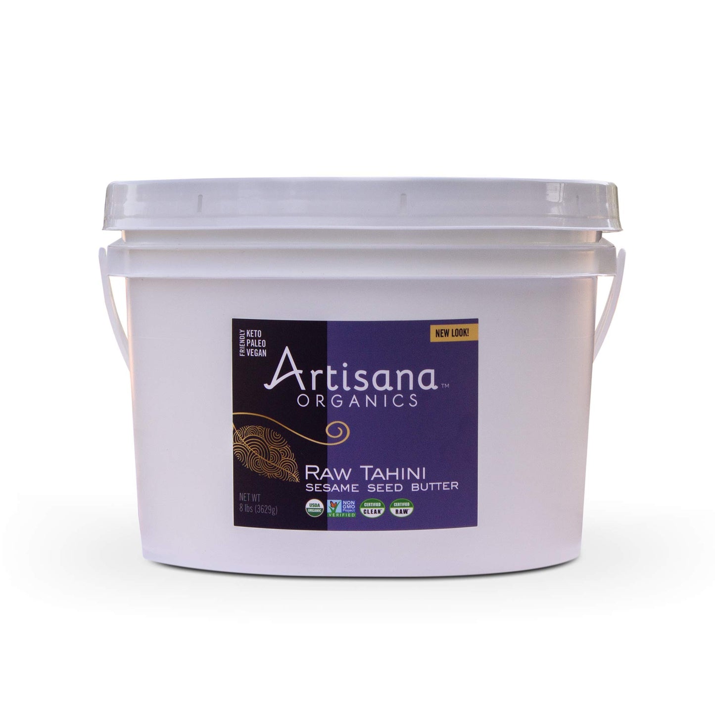 Artisana Organics Raw Tahini Sesame Seed Butter, 8 Lbs - Bulk Tahini Sesame Butter, Just One Ingredient, Unroasted, Vegan, Paleo, And Keto Friendly